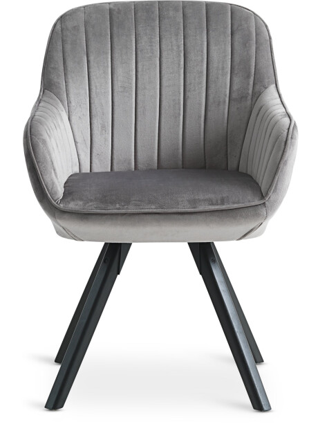 Sillón ONSEVIG 1 cuerpo terciopelo gris/negro Sillón ONSEVIG 1 cuerpo terciopelo gris/negro