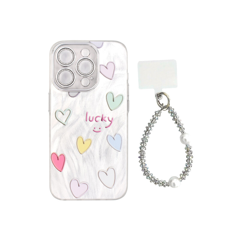 Protector para iPhone 15 Pro diseño lucky con correa Protector Para Iphone 15 Pro Diseño Lucky Con Correa
