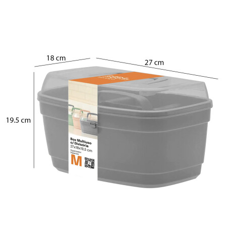 Caja Plástica Organizador Multiuso Mediano Bandeja Divisoria Celeste