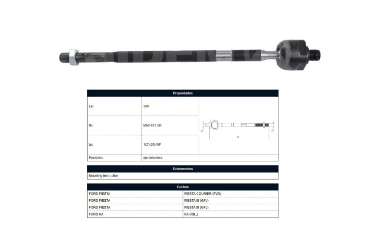 Mate Ford Fiesta/Ka 89-07 Der/Izq Mate Ford Fiesta/Ka 89-07 Der/Izq