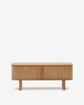 Mueble TV Mailen 2 puertas en chapa de fresno con acabado natural 120 x 50 cm