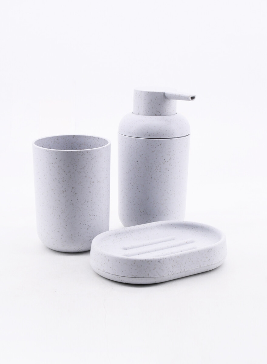 SET DISP, JABONERA PORTACEPILLOS - GRIS 