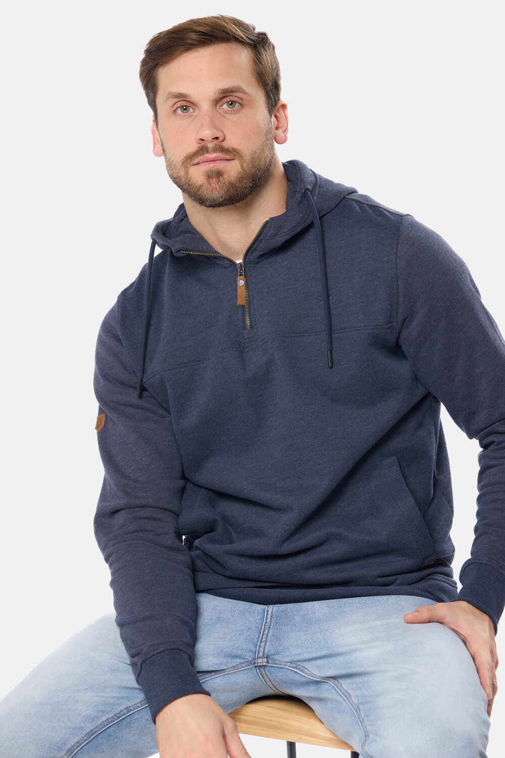 CANGURO DE FELPA MEDIO CIERRE Piedra