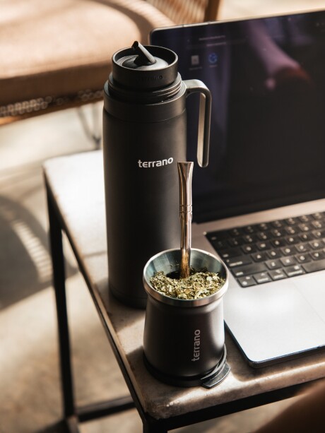 Termo Manija Rigida + Mate Acero inox. Negro