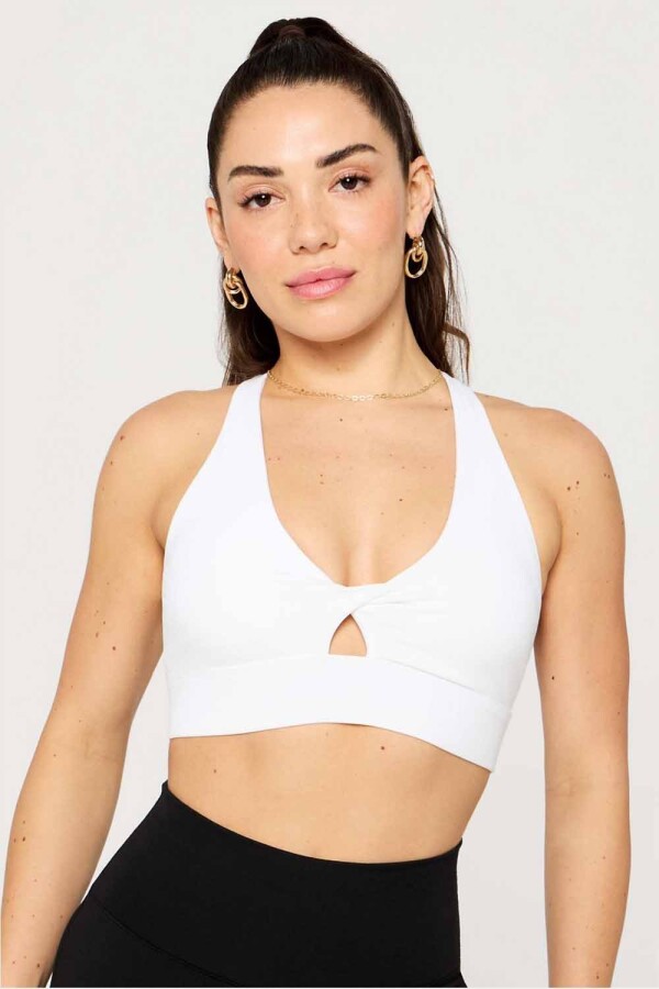 Top Training Oasis Twist Sports Bra Mujer Classic White