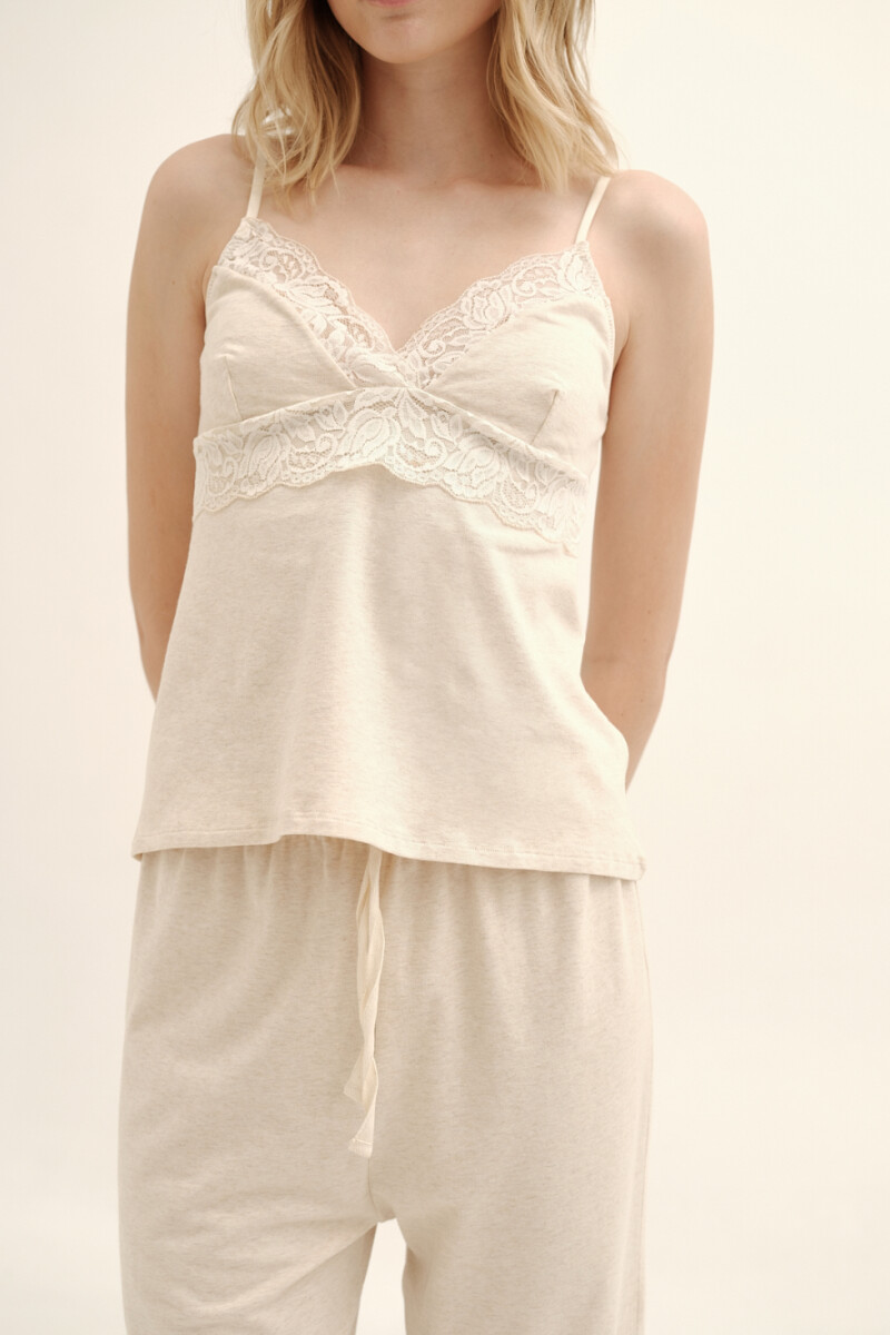 Pijama Brisa Largo [C17] Beige Melange