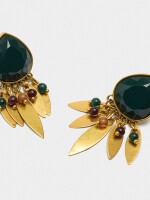 Pendientes Ovalados Con Pétalas multicolor