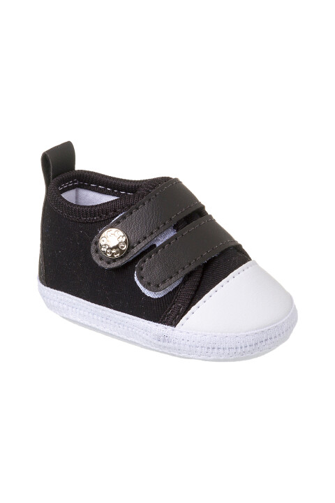 Tenis Con Dos Velcros Bebe Negro