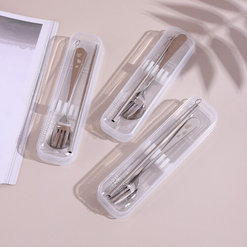 Set Cubiertos Tenedor, Cuchara Y Sorbito - Acero Inoxidable Set Cubiertos Tenedor, Cuchara Y Sorbito - Acero Inoxidable