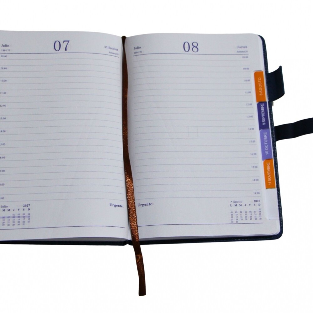 AGENDA SABONIS 2027 DIA POR PAGINA ROP-26077 TAPA AZUL