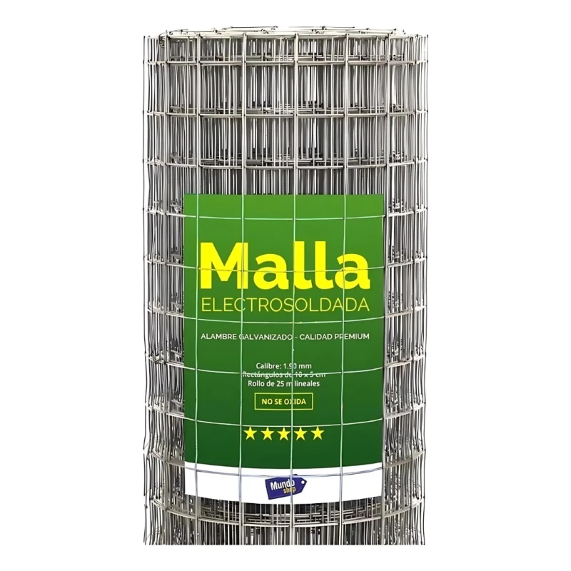 Tejido Malla Electrosoldada Galvanizada Rollo 1.80m X 25 Mt Gris