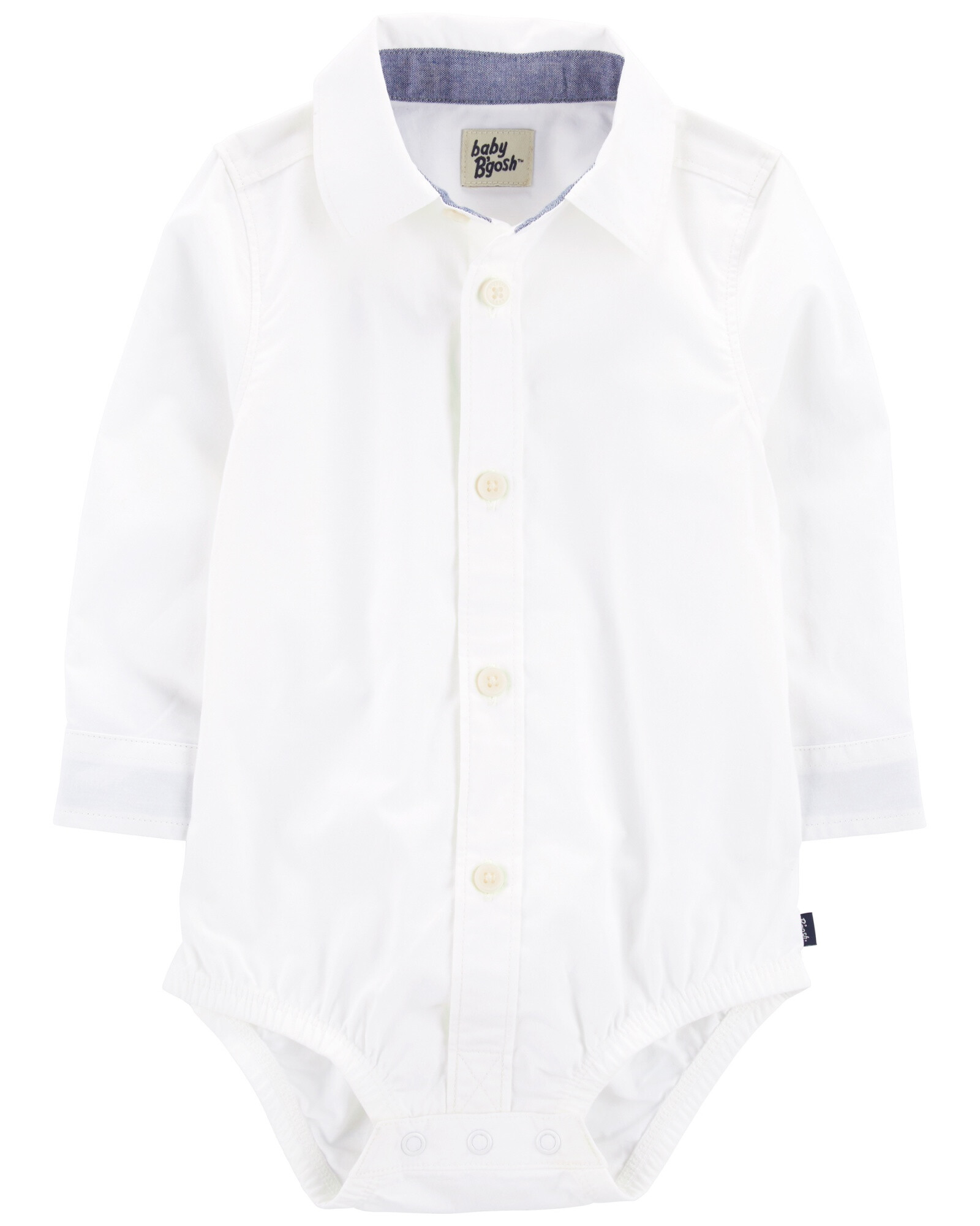 Body de algodón, tipo camisa, blanco Body de algodón, tipo camisa, blanco