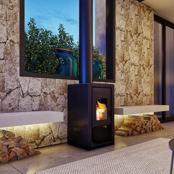 CALEFACTOR BARCELONA SEFIA + KIT DE CAÑOS (NEGROS) TECHO 1 PLANTA CALEFACTOR BARCELONA SEFIA + KIT DE CAÑOS (NEGROS) TECHO 1 PLANTA