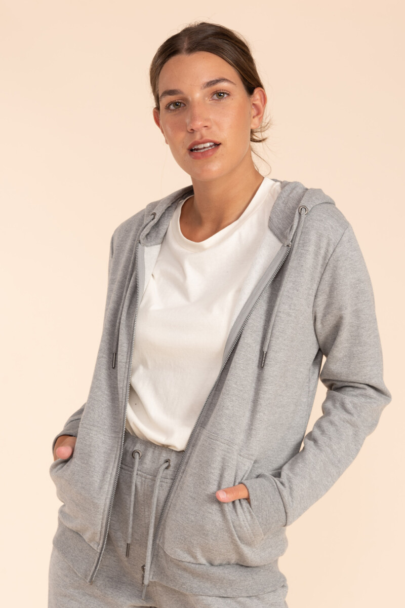 Campera Deportiva Básica Gris melange