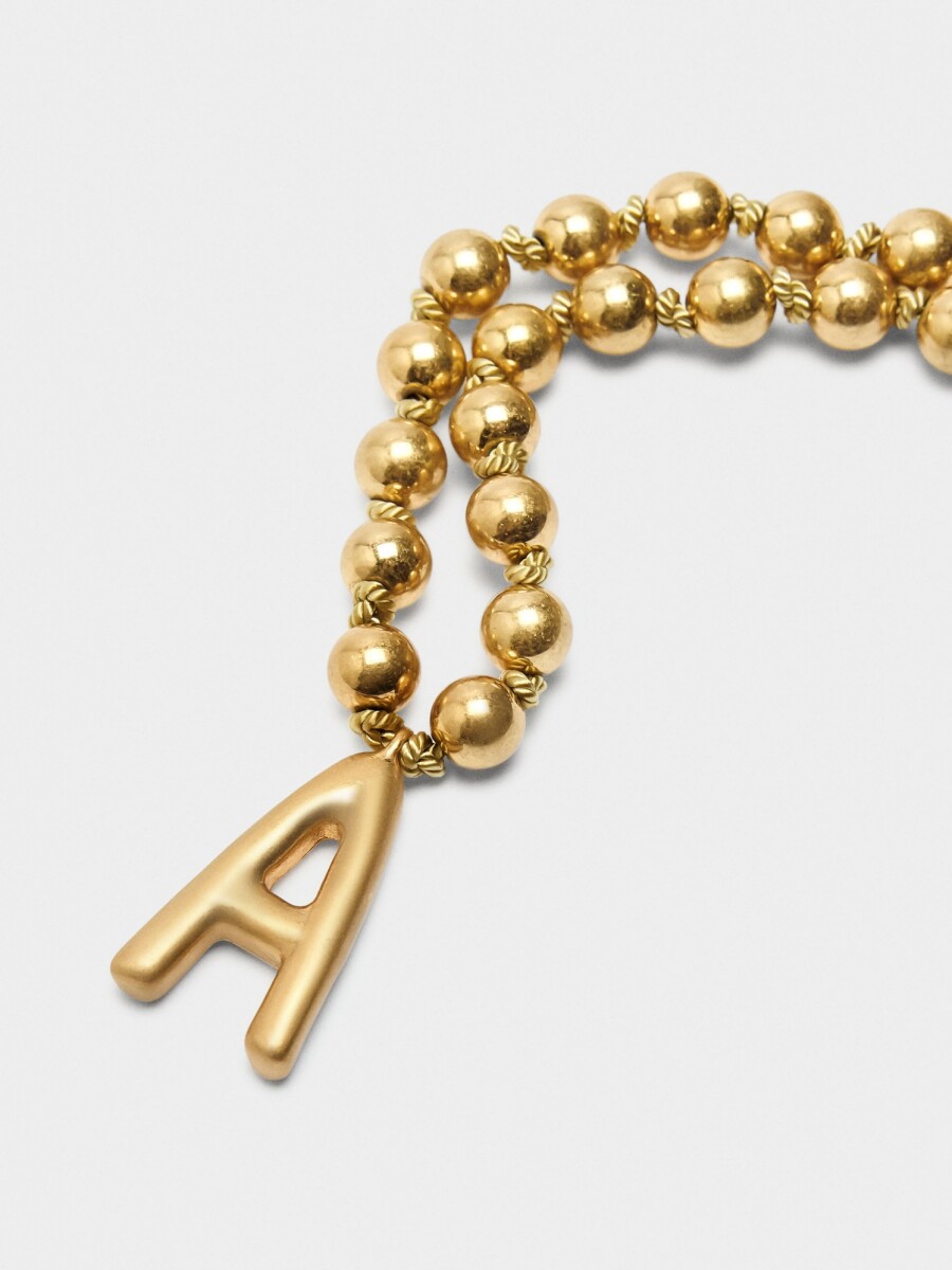 Collar Corto De Cuentas Dorado dorado