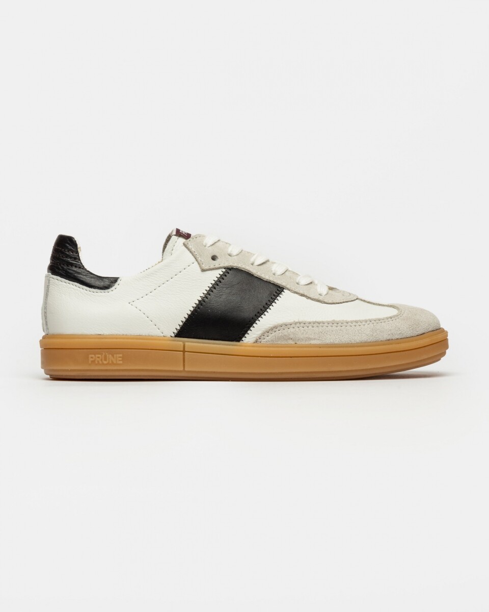 Sneaker Nil en cuero liso - Blanco 
