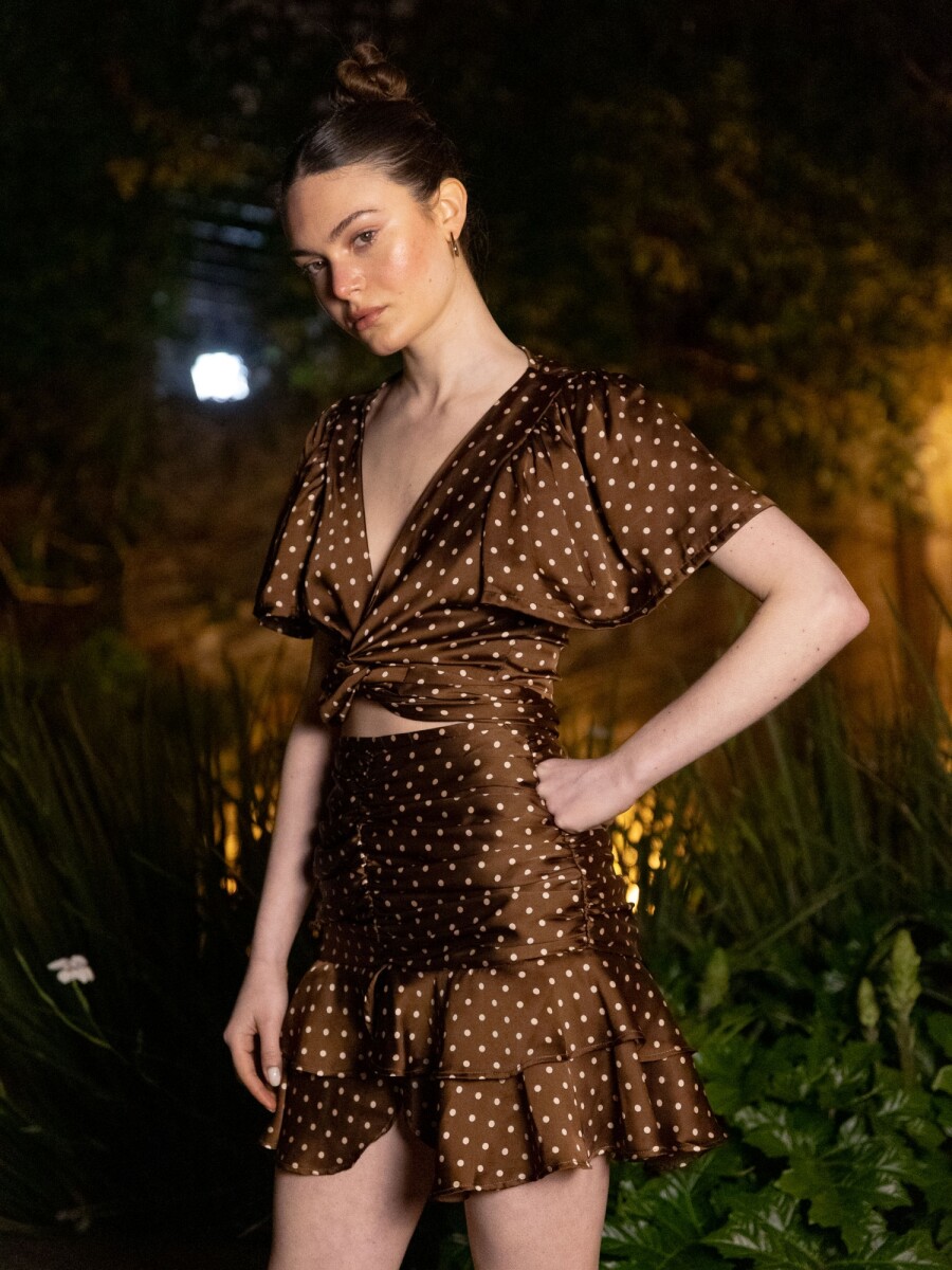 Top Clara - Lunares marrón 