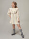 Vestido De Rayas Con Volante Crudo