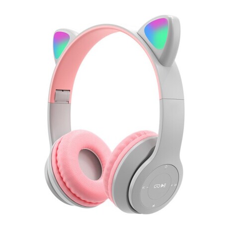 Auriculares Gato con Orejas Bluetooth Luces ROSA