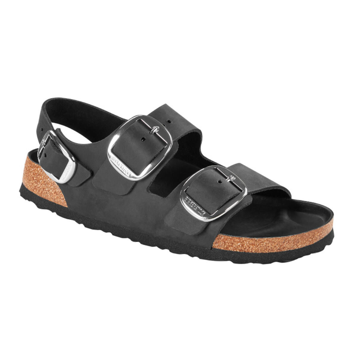Sandalia Milano Big Buckle LEOI - Estrecho - Negro 