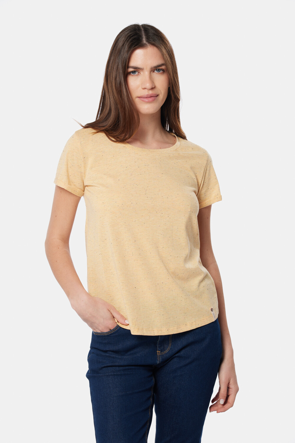 REMERA LISA CON PECAS Naranja