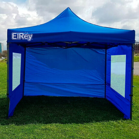 Gazebo 2.5x2.5mt Toldo Uv30 Imperm+1 Pared+2 Ventana Azul