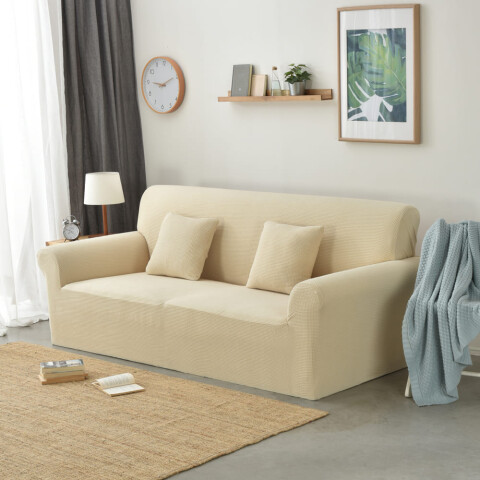 Funda sillón 4 cuerpos lisa crema