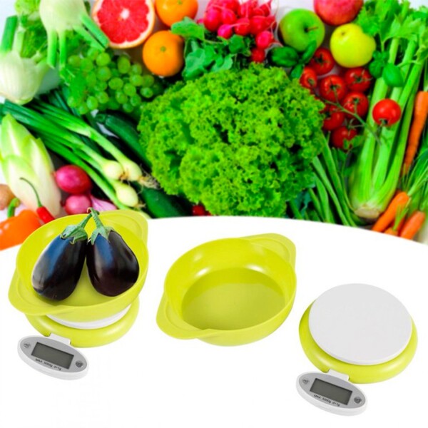 Balanza De Cocina Digital Plegable Hasta 5kg Con Dos Bowls Balanza De Cocina Digital Plegable Hasta 5kg Con Dos Bowls