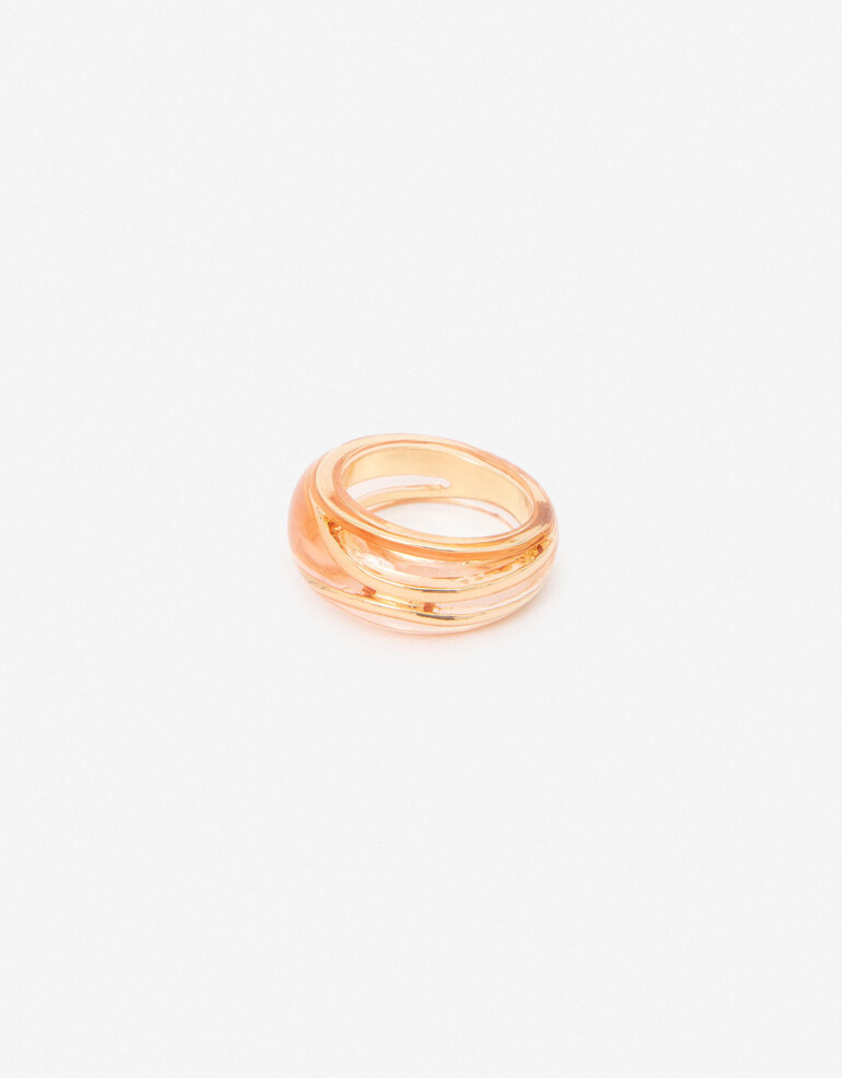 Anillos Chicos Color Anillo Chico De Resina - Naranja Medio