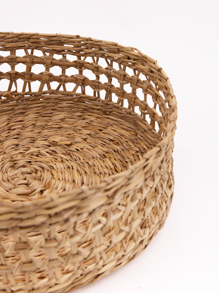 BANDEJA REDONDA TEJIDA MARRON