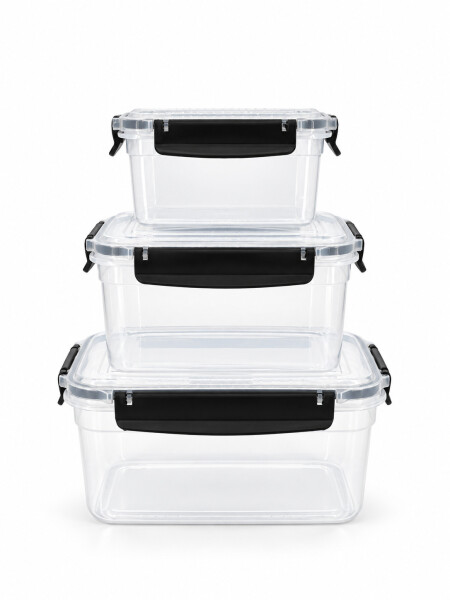 CONTENEDOR DE ALIMENTOS PACK X3 GRIS OSCURO