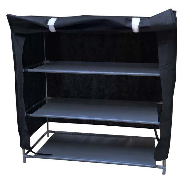 Zapatera Tela Ropero 3 Estantes Organizador Puerta Variante Color Negro