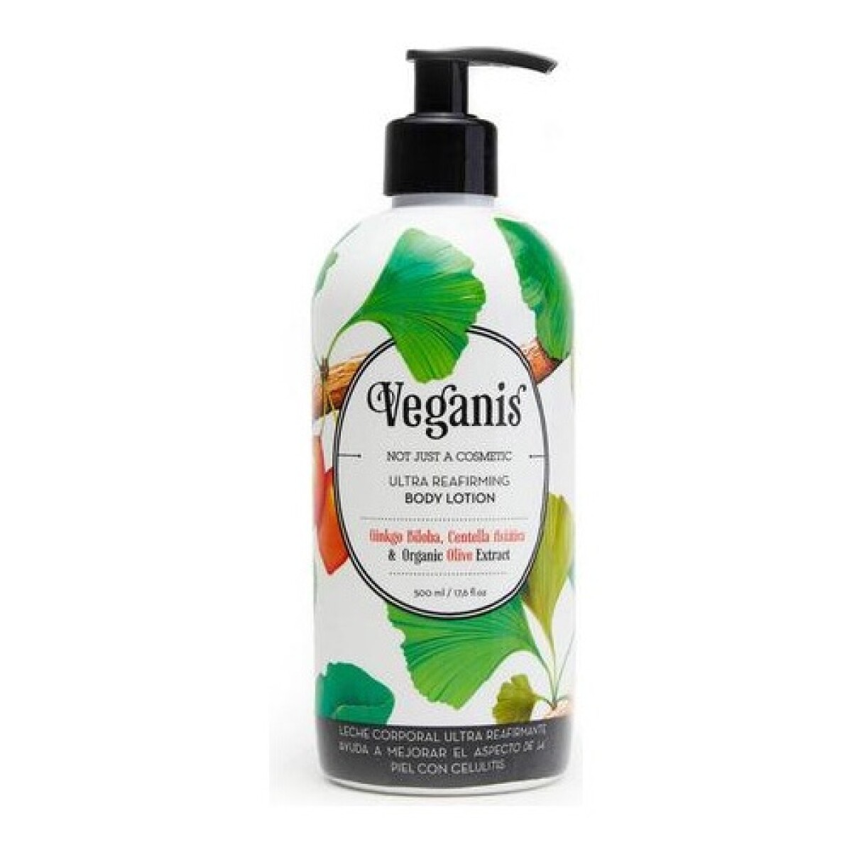 Leche corporal ultra reafirmante Veganis ginkgo biloba y centella asiática 500gr 