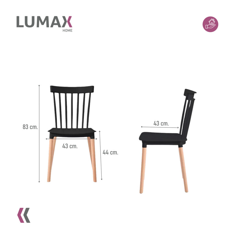 Silla Lizzy Lumax de comedor resistente Negro