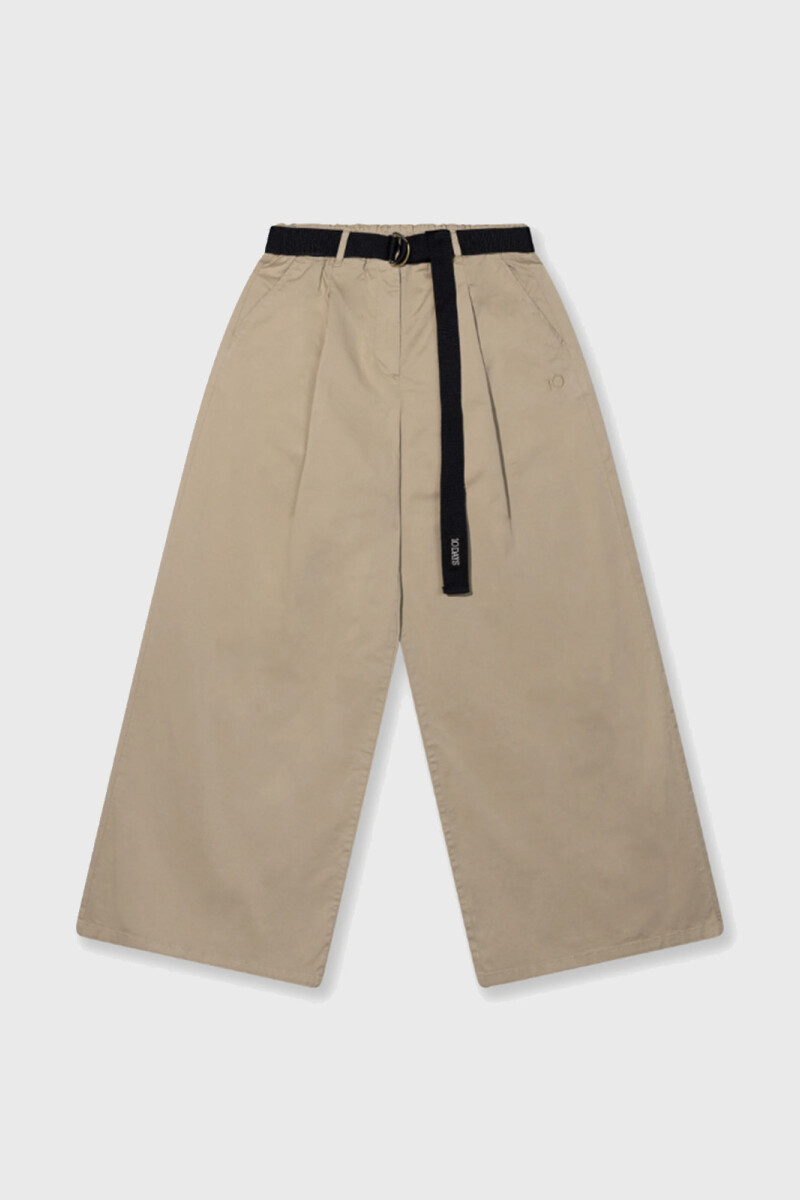 WIDE PANTS TWILL Beige