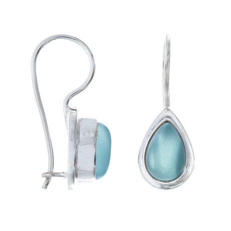 Par de caravanas de plata 925, CALCEDONIA. Par de caravanas de plata 925, CALCEDONIA.