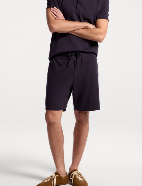 BERMUDAS RECTAS DE FELPA AZUL