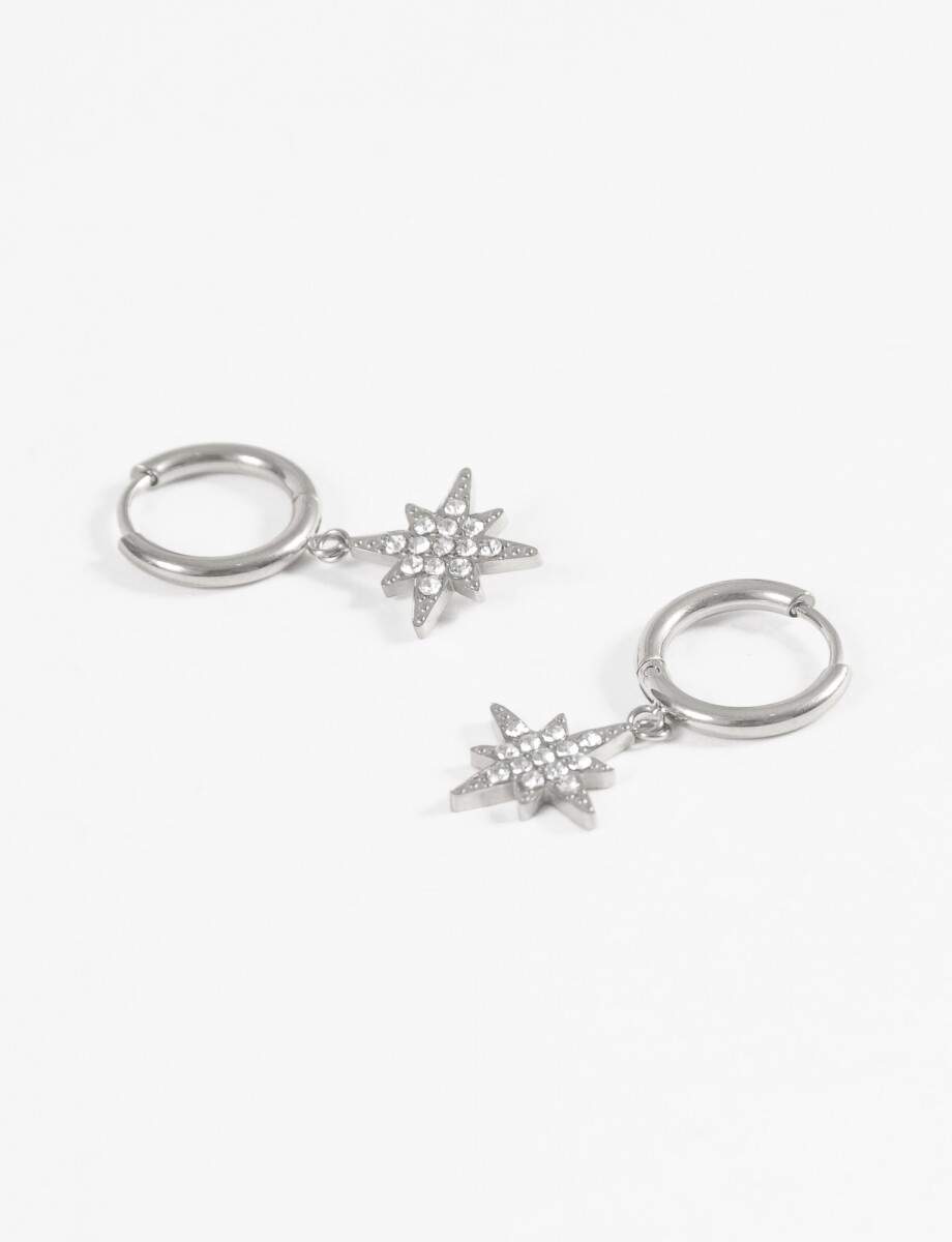 Aros dije estrella strass - plateado 