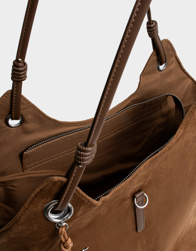 Shopper Cartera Shopper Suede Camel - Marron Camel