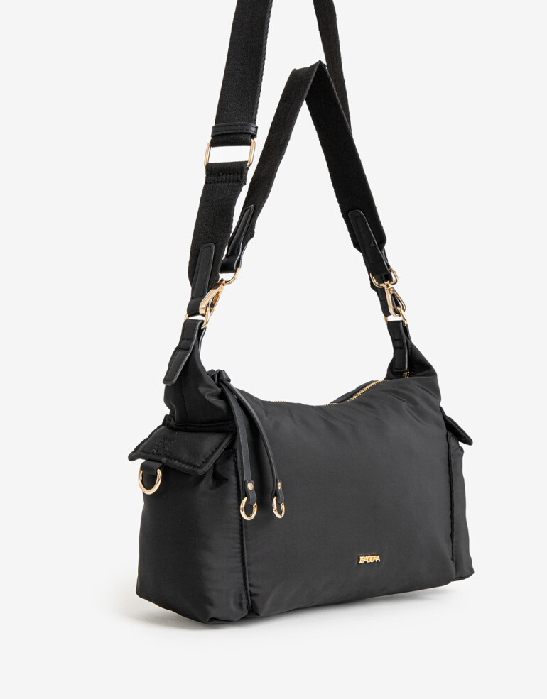 City Cartera Formato City Con Asa De Hombro. - Negro