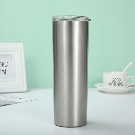 Vaso Termo Viaje Térmico 500Ml Acero Inoxidable Tapa Sorbito Plateado