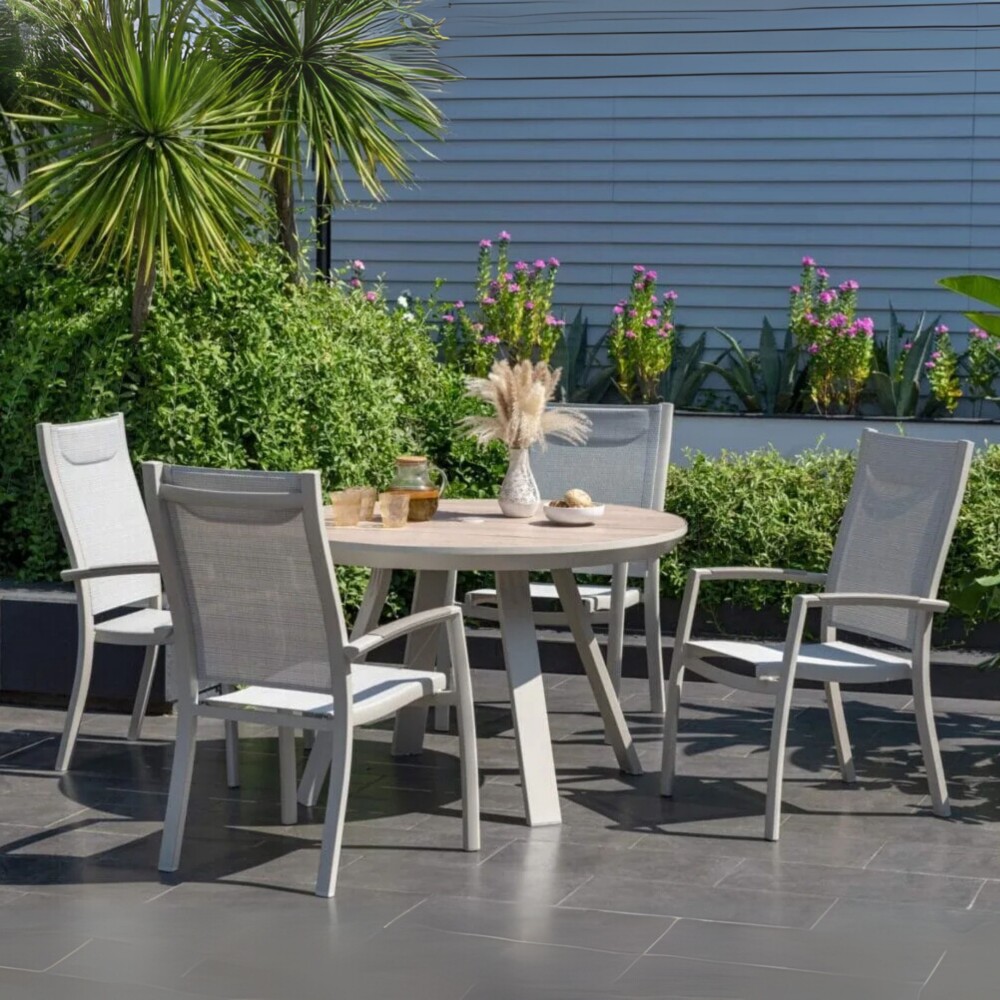 Mesa redonda de Patio Diámetro 119cm - Urbanite Beige