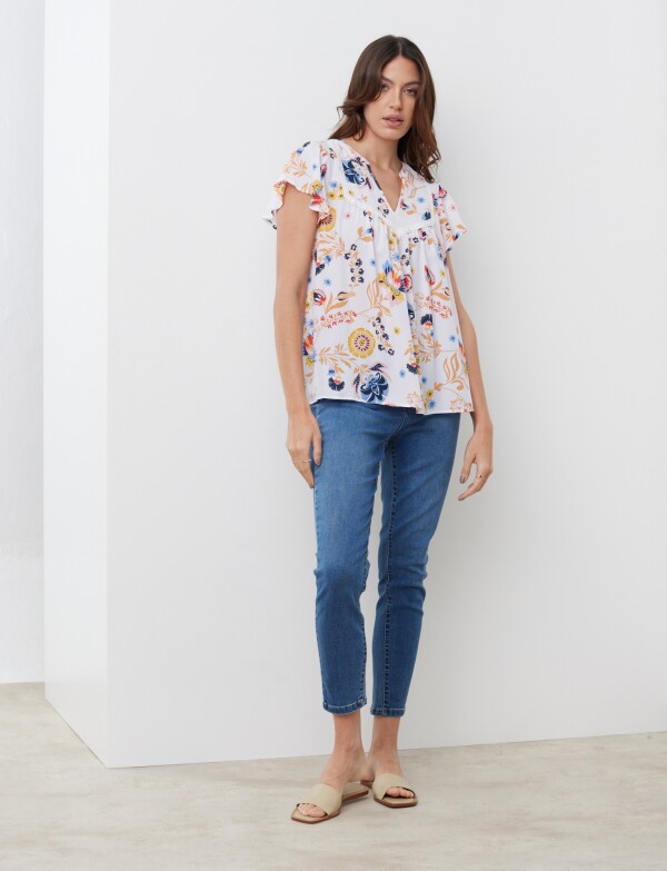 Blusa Puntilla BLANCO/MULTI