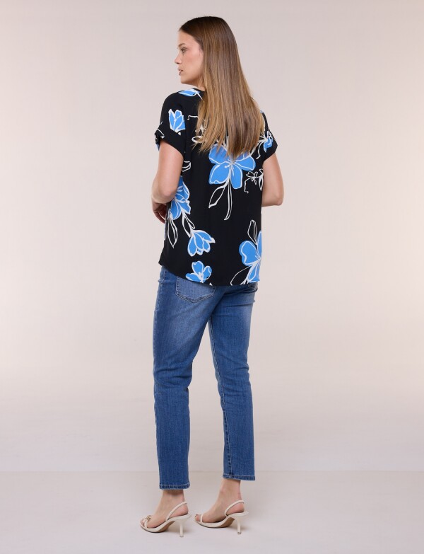 Blusa Holgada Printed NEGRO/MULTI