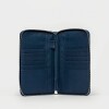 Billetera Travel en Efecto Cuero Saffiano Azul