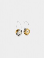 Aros De Pétalos Bicolor Con Perlas bicolor
