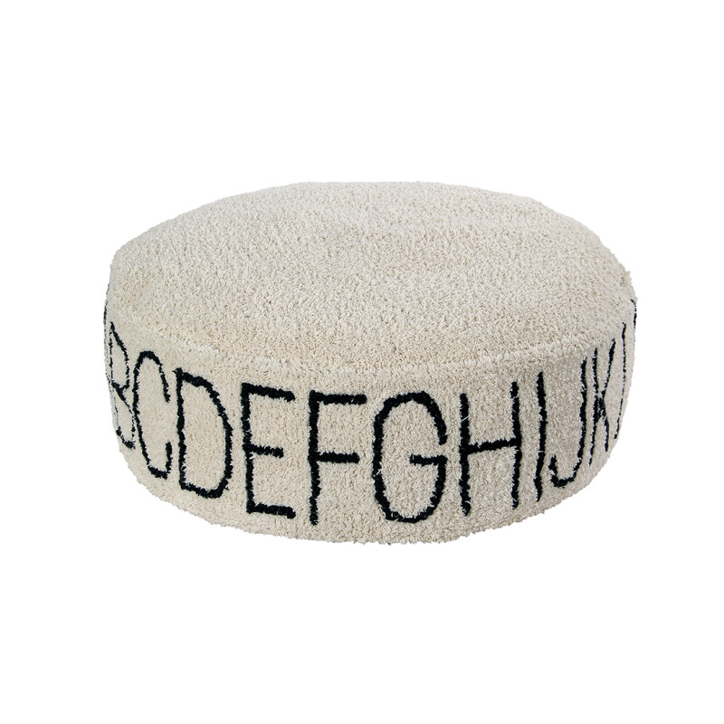 Pouf lavable ABC Natural - Black Pouf lavable ABC Natural - Black