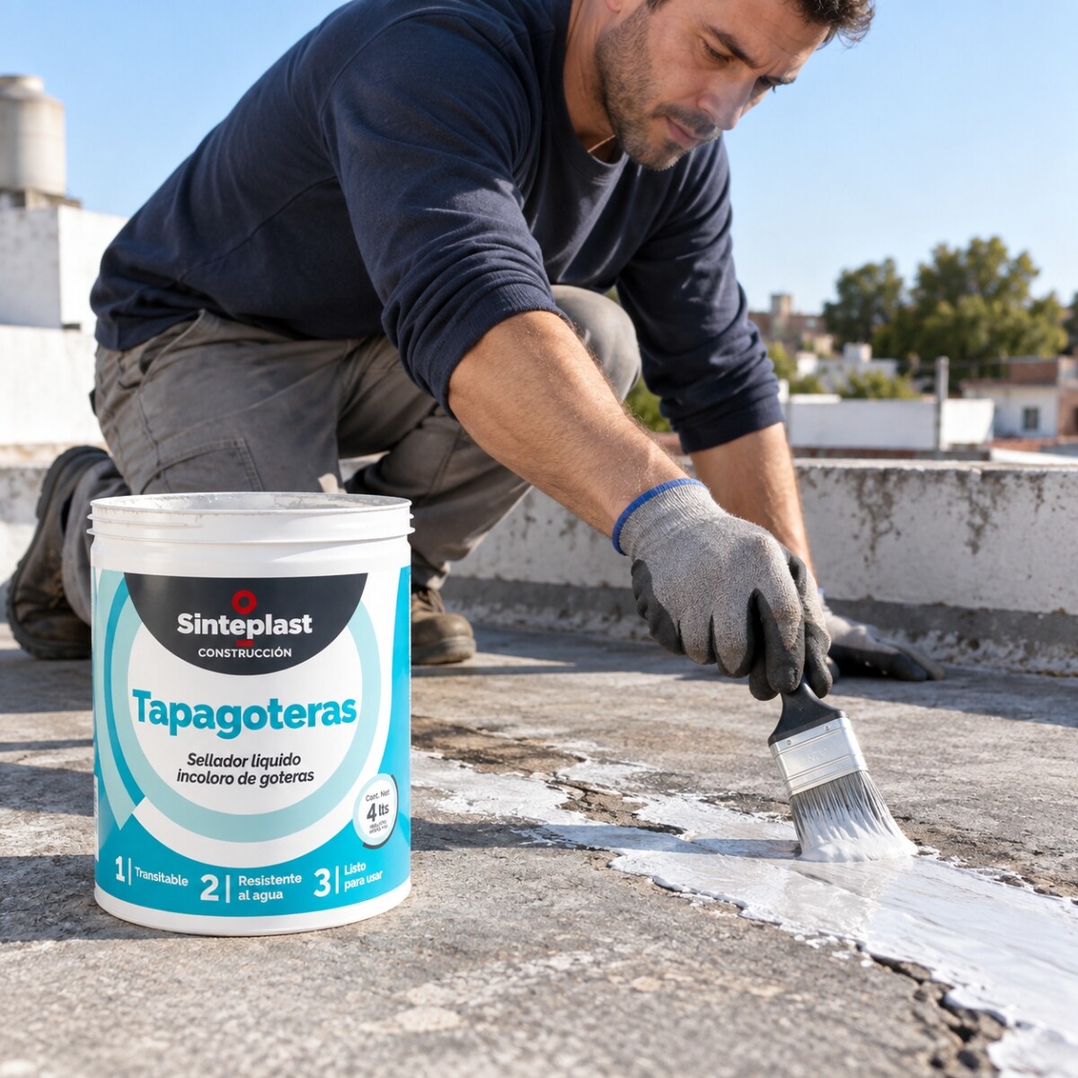 Tapagoteras Líquido Incoloro 4 Litros Sinteplast Tapagoteras Líquido Incoloro 4 Litros Sinteplast