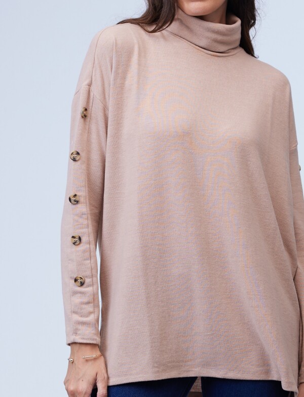 Polera Botones BEIGE