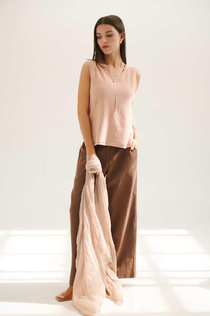 TOP TEJIDO LINO ROSA
